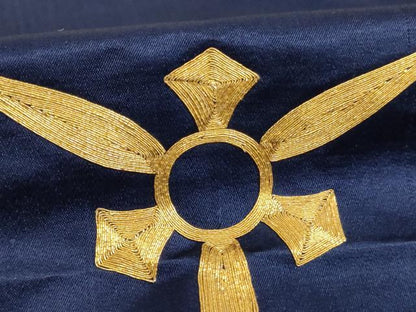 平和屋本店▼掛　袱紗4点セット　駒刺繍　片喰　五三の桐　法衣　寺院　仏具　仏教　僧侶　神職　装束　AABI0391ja