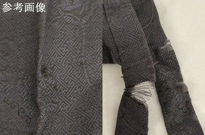 平和屋本店▼脚絆　紗綾形花地紋　褐色地　法衣　寺院　仏具　仏教　僧侶　神職　装束　AABI0407ja