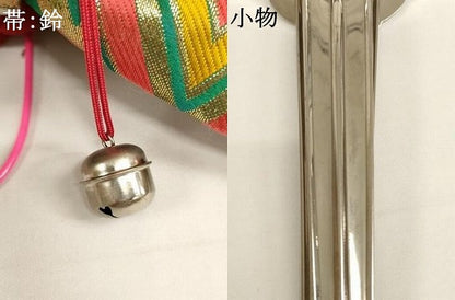 平和屋本店∵七五三　女の子　つけ帯・帯締めセット　松皮菱花文　つまみ細工　金糸　箱付き　AABI0435ja