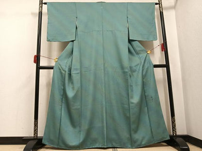 平和屋着物●上質な小紋　作家物　慶三作　斜縞　暈し染め　正絹　逸品　未使用　AABI0444ph