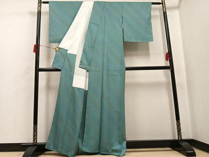 平和屋着物●上質な小紋　作家物　慶三作　斜縞　暈し染め　正絹　逸品　未使用　AABI0444ph