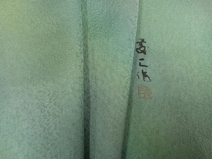 平和屋着物●上質な小紋　作家物　慶三作　斜縞　暈し染め　正絹　逸品　未使用　AABI0444ph