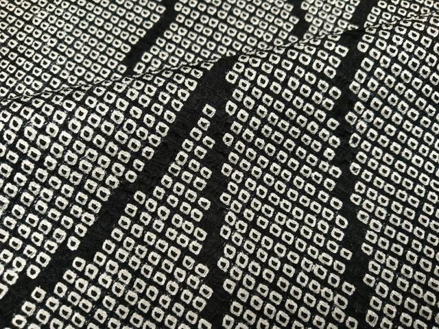 平和屋着物●上質な小紋　総絞り　黒地　正絹　逸品　未使用　AABI0445ph