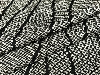 平和屋着物●上質な小紋　総絞り　黒地　正絹　逸品　未使用　AABI0445ph
