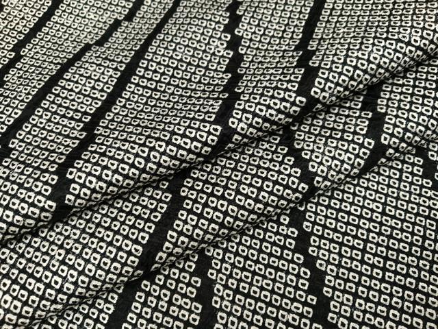 平和屋着物●上質な小紋　総絞り　黒地　正絹　逸品　未使用　AABI0445ph