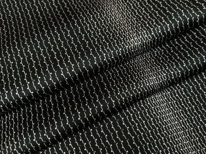 平和屋着物●上質な小紋　間道　黒地　正絹　逸品　AABI0447ph