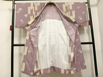 平和屋着物●長襦袢　無双仕立て　草花文　やまと誂製　半衿刺繍　正絹　逸品　AABI0448ph