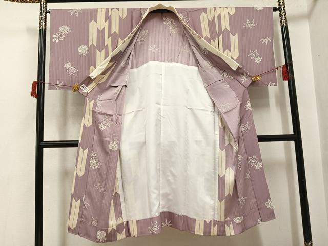 平和屋着物●長襦袢　無双仕立て　草花文　やまと誂製　半衿刺繍　正絹　逸品　AABI0448ph