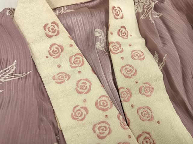 平和屋着物●長襦袢　無双仕立て　草花文　やまと誂製　半衿刺繍　正絹　逸品　AABI0448ph