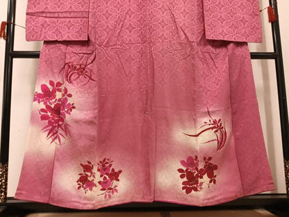 平和屋本店●アンティーク　大正ロマン　小振袖　二尺袖　草花文　暈し染め　正絹　逸品　AABI0453ph