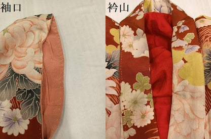 平和屋着物●アンティーク　大正ロマン　小紋　草花文　正絹　逸品　AABI0454ph