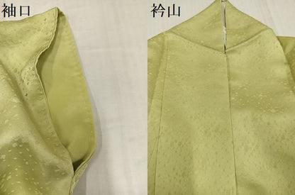 平和屋着物●上質な色無地　紋意匠　枯草色　正絹　逸品　AABI0455ph