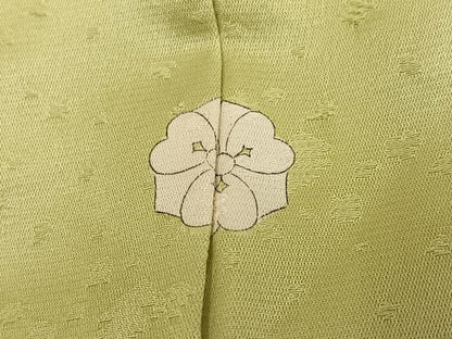 平和屋着物●上質な色無地　紋意匠　枯草色　正絹　逸品　AABI0455ph