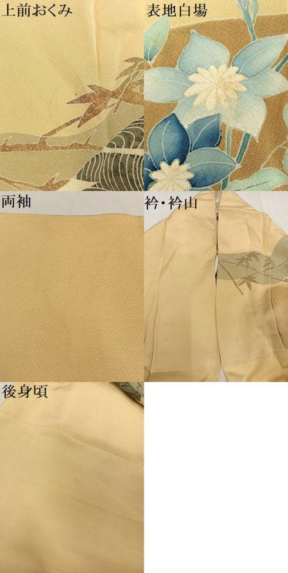 平和屋着物●染色作家　寺谷厳　訪問着　地紙草花文　正絹　逸品　AABI0456ph