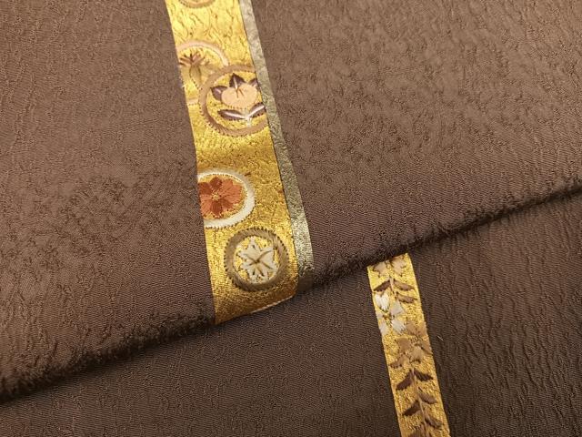 平和屋着物●訪問着　刺繍　短冊花文　金彩　正絹　逸品　未使用　AABI0457ph
