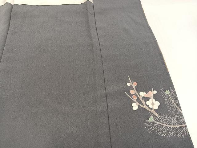 平和屋着物●豪華色留袖　駒刺繍　松竹梅草花文　暈し染め　金彩　正絹　逸品　AABI0458ph