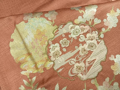平和屋着物●訪問着　刺繍　雪輪草花文　暈し染め　金銀彩　やまと誂製　正絹　逸品　AABI0472ph