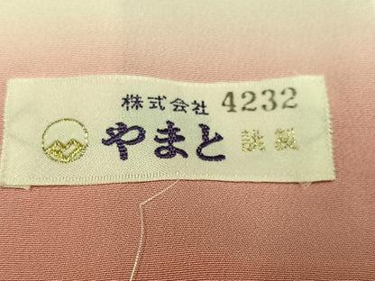平和屋着物●訪問着　刺繍　雪輪草花文　暈し染め　金銀彩　やまと誂製　正絹　逸品　AABI0472ph