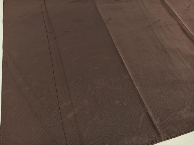 平和屋着物●上質な色無地　赤褐色　正絹　逸品　AABI0473ph