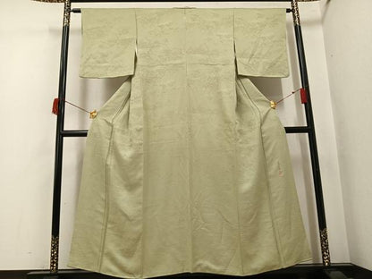 平和屋着物●上質な色無地　作家物　祐斎　白梅染　風景樹林文　蒸栗色　正絹　逸品　AABI0474ph