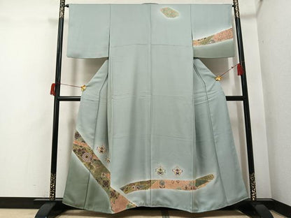 平和屋着物●訪問着　舞花文　暈し染め　正絹　逸品　AABI0478ph