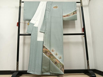 平和屋着物●訪問着　舞花文　暈し染め　正絹　逸品　AABI0478ph