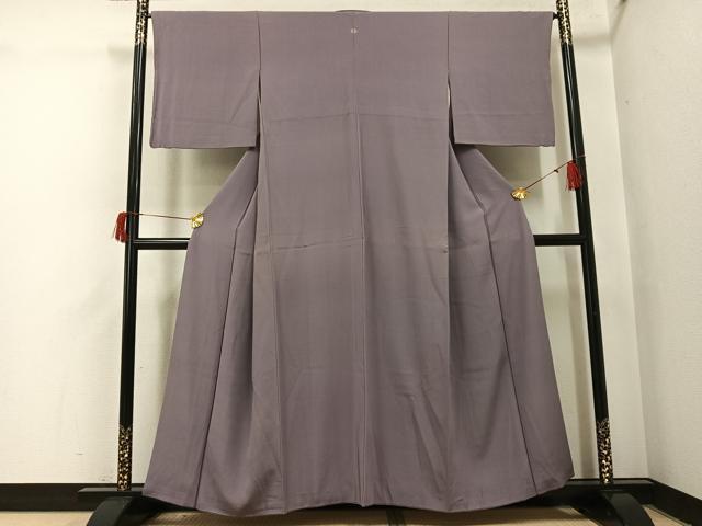 平和屋着物●上質な色無地　鳩羽鼠色　正絹　逸品　AABI0481ph