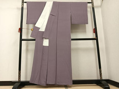 平和屋着物●上質な色無地　鳩羽鼠色　正絹　逸品　AABI0481ph
