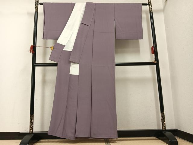 平和屋着物●上質な色無地　鳩羽鼠色　正絹　逸品　AABI0481ph