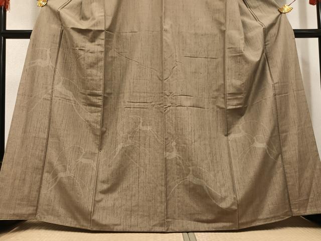 平和屋着物●訪問着　紬地　鹿　三越扱い　正絹　逸品　AABI0482ph