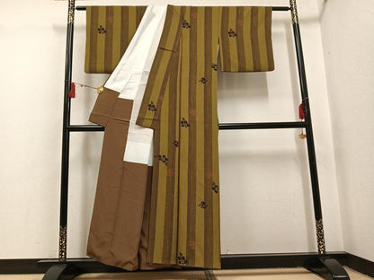 平和屋着物●上質な小紋　花間道　正絹　逸品　AABI0485ph
