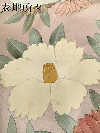 平和屋着物●豪華振袖　手描き　草花文　正絹　逸品　AABI0489ph