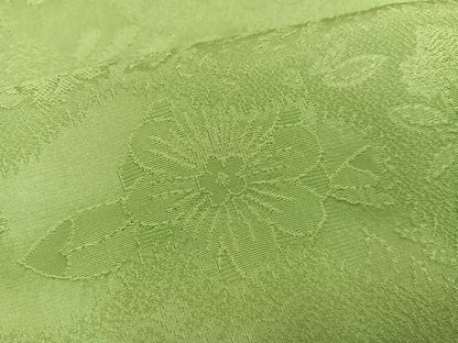 平和屋着物●上質な色無地　辻が花地紋　黄朽葉色　正絹　逸品　AABI0490ph