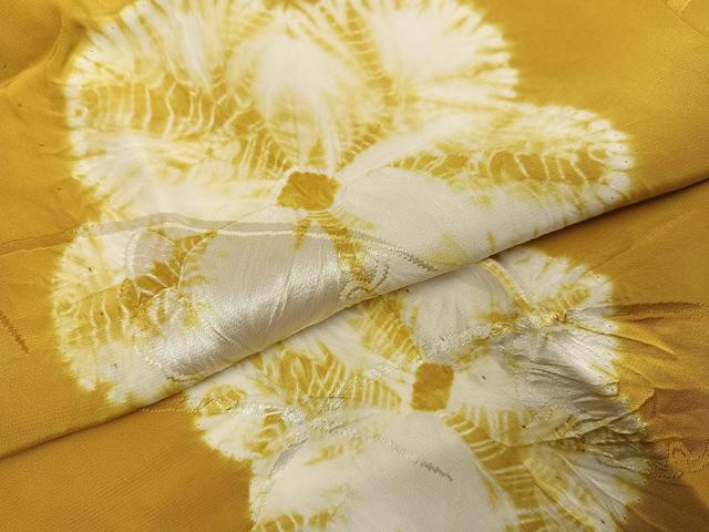 平和屋着物●振袖用長襦袢　無双仕立て　絞り　舞花文　半衿刺繍　正絹　逸品　AABI0495ph