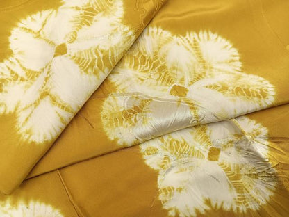 平和屋着物●振袖用長襦袢　無双仕立て　絞り　舞花文　半衿刺繍　正絹　逸品　AABI0495ph