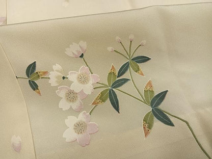 平和屋着物●長襦袢　無双仕立て　枝桜　やまと誂製　正絹　逸品　AABI0496ph