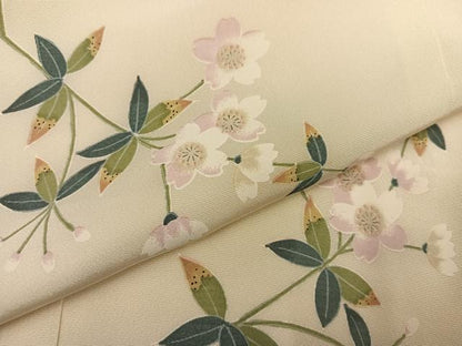 平和屋着物●長襦袢　無双仕立て　枝桜　やまと誂製　正絹　逸品　AABI0496ph