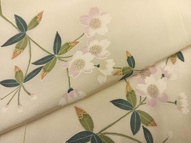 平和屋着物●長襦袢　無双仕立て　枝桜　やまと誂製　正絹　逸品　AABI0496ph