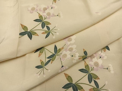 平和屋着物●長襦袢　無双仕立て　枝桜　やまと誂製　正絹　逸品　AABI0496ph