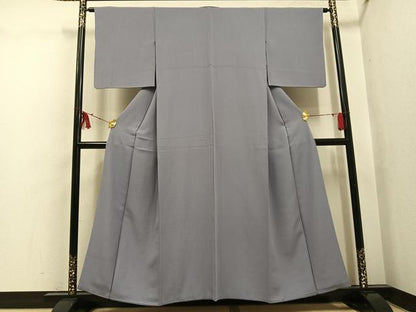 平和屋着物●上質な色無地　源氏鼠色　正絹　逸品　AABI0500ph