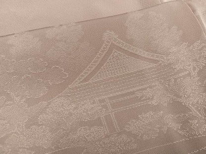 平和屋着物●豪華色留袖　南禅寺　色無地　風景樹林文　枯野色　正絹　逸品　未使用　AABI0501ph