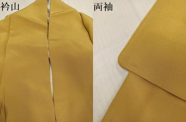 平和屋着物●上質な色無地　黄朽葉色　正絹　逸品　AABI0503ph