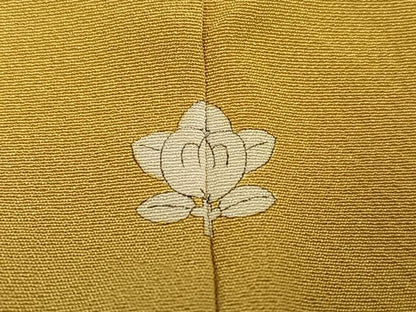 平和屋着物●上質な色無地　黄朽葉色　正絹　逸品　AABI0503ph
