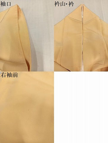 平和屋着物●上質な色無地　蜂蜜色　正絹　逸品　AABI0507ph
