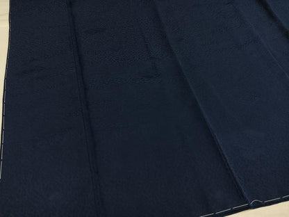 平和屋着物●上質な色無地　花菱地紋　藍鉄色　正絹　逸品　未使用　AABI0508ph