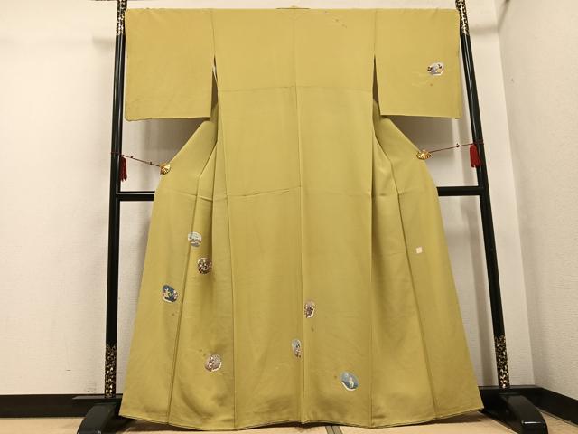 平和屋着物●訪問着　友禅　作家物　遠峰聖明　貝合わせ人物文　金彩　正絹　逸品　AABI0511ph