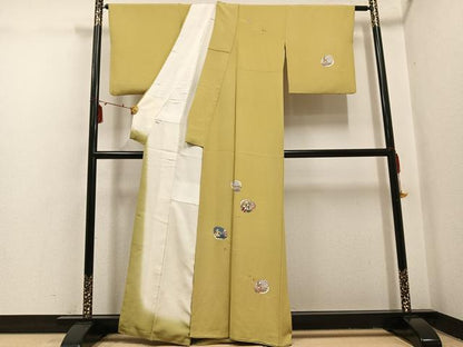 平和屋着物●訪問着　友禅　作家物　遠峰聖明　貝合わせ人物文　金彩　正絹　逸品　AABI0511ph