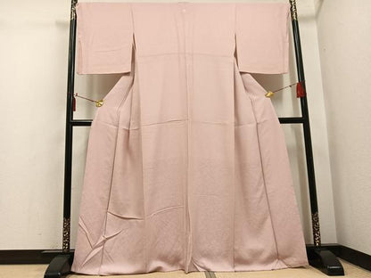 平和屋着物●上質な色無地　水柿色　正絹　逸品　AABI0515ph