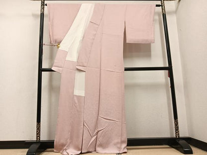 平和屋着物●上質な色無地　水柿色　正絹　逸品　AABI0515ph
