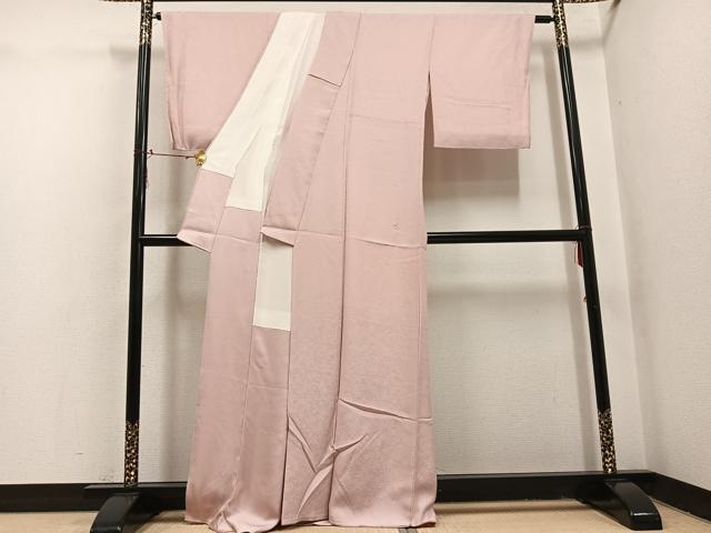 平和屋着物●上質な色無地　水柿色　正絹　逸品　AABI0515ph